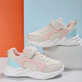 Sneakers I Läder För Tjejer Med Mjuk Sula Lättviktsventilerande Och Halkfria Löparskor Chunky Sneaker