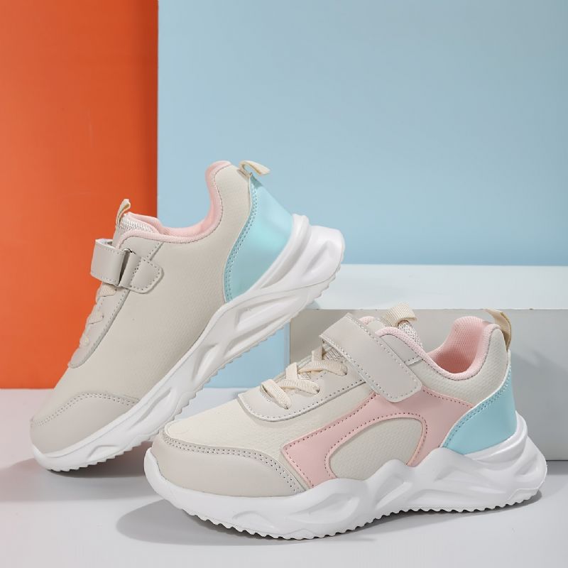 Sneakers I Läder För Tjejer Med Mjuk Sula Lättviktsventilerande Och Halkfria Löparskor Chunky Sneaker