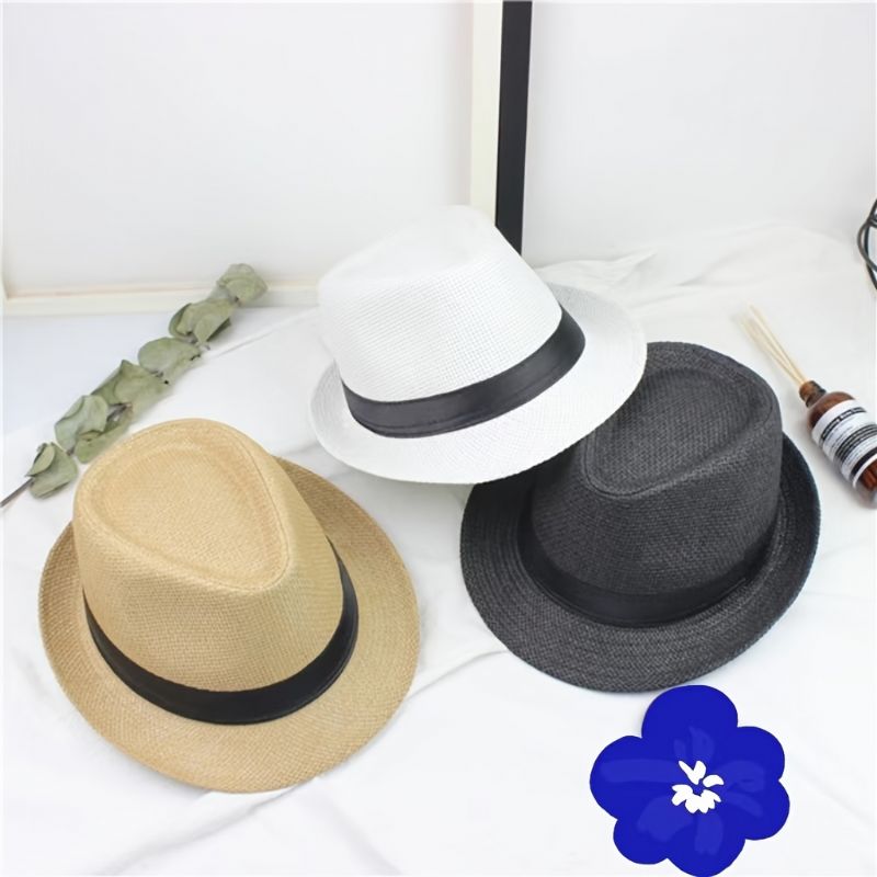 Barn Pojkar Hatt Andningsbar Top Beach Bred Brätte Straw Hat