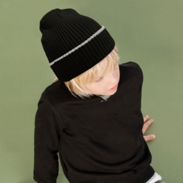 Barn Warm Beanie Keps Stickad Mössa Höst Vinter Med Pom Pom