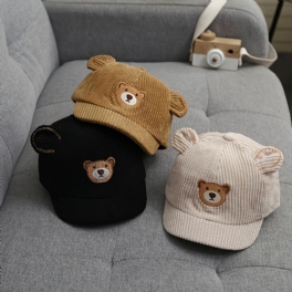 Bebis Manchester Baseballkeps Bear Brodery Cartoon Ear Hatt För Pojkar Flickor