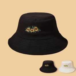 Blomma Broderad Bucket Hatt Sommar Sol Hattar Barn Hink Strand Sol Blom