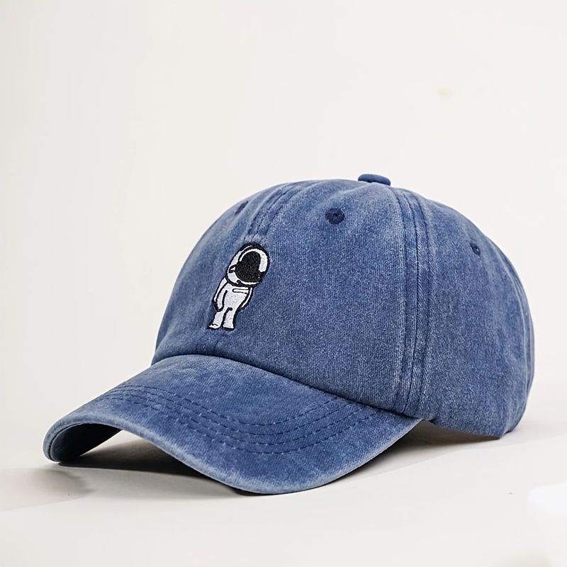 Broderi Astronaut Tvättade Baseball Keps Utomhus Mode Casual Style Hatt För Kvinnor Flickor