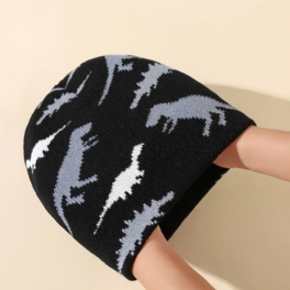 Höst Vinter Barn Modeabla Cartoon Dinosaur Warm Stickad Hat