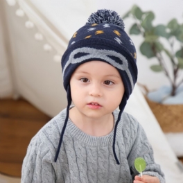 Höst Vinter Nya Barn Beanie Mössa Stickad Med Pom Pom