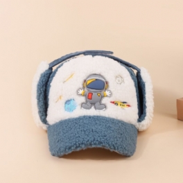 Julklapp Pojkar Astronaut Broderad Öronkåpa Plysch Vintermössa