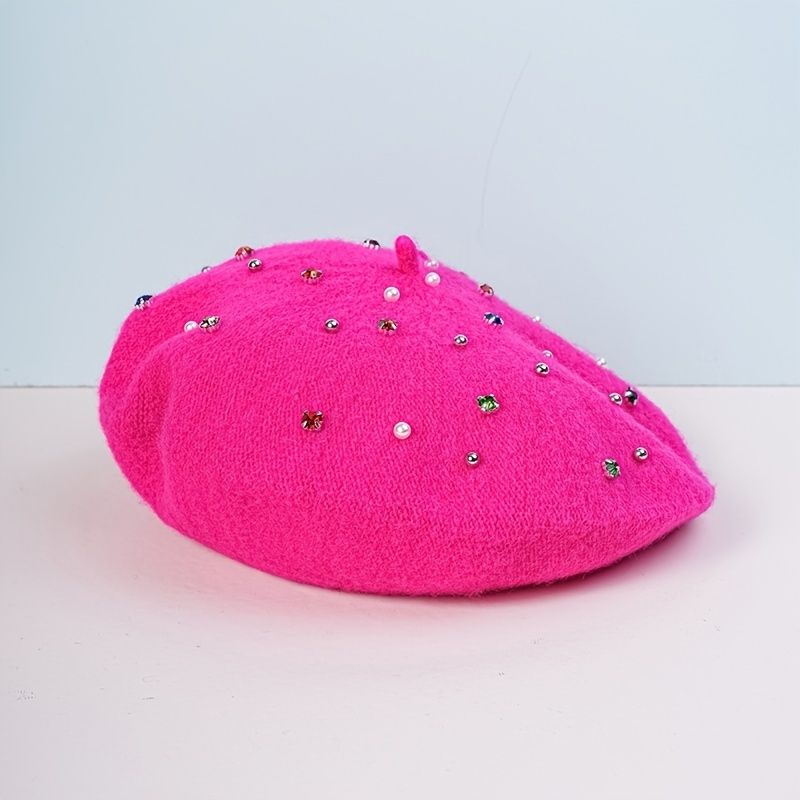 Rhinestone Basker Hatt Prinsessan Varm Mode Flickor Keps Hattar Casual Style För Kvinnor