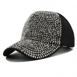 Rhinestones Baseball Keps För Kvinnor Bomullshatt Flickor Hip Hop Hatt Utomhus Justerbar Casual Style För