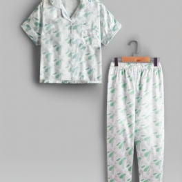 2 St Småbarn Flickor Blommiga Kofta Ärmar Byxor Casual Pyjamas Set