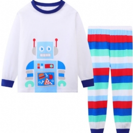 2 St Småbarn Pojkar Långärmad Robottryckta Pyjamasset
