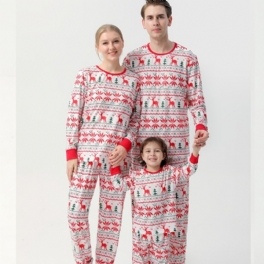 2023 Höst Vinter Nytt Pojkar Flickor Jul Långärmad Crew Neck Pyjamas Byxadräkt