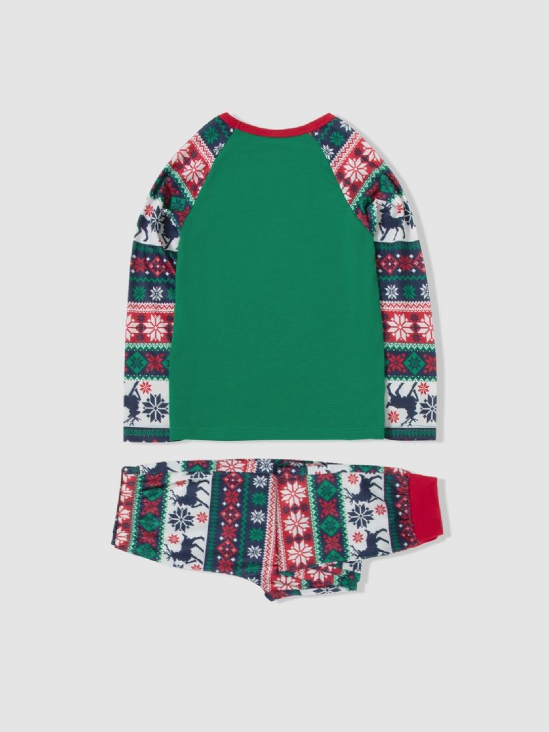 2st Christmas Älg Print Långärmad Pyjamas Set