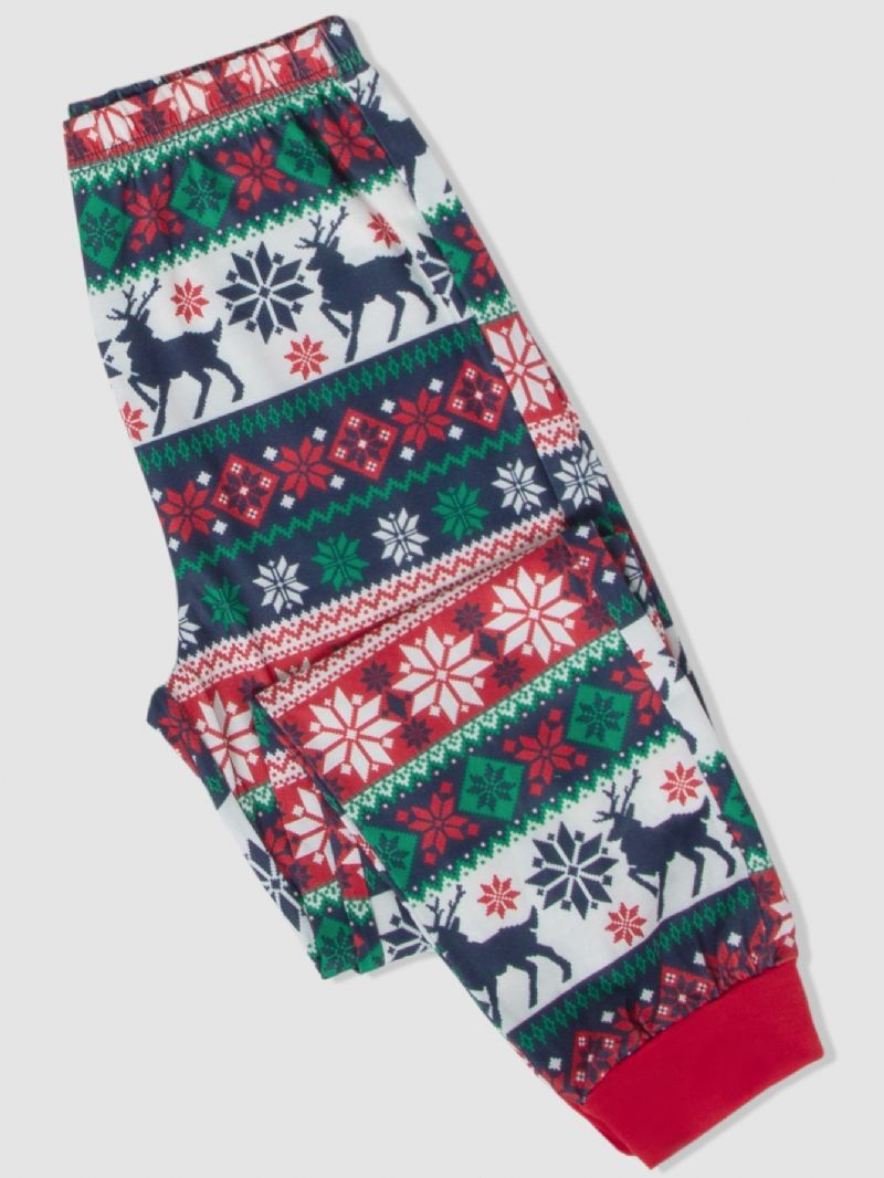 2st Christmas Älg Print Långärmad Pyjamas Set