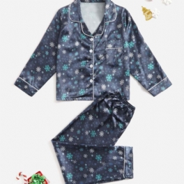 2st Flickor & Pojkar Christmas Blue Casual Pyjamas Set