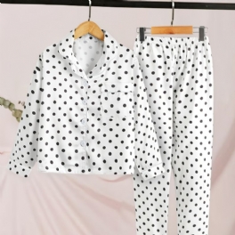 2st Flickor Polka Dot Långärmade Byxor Pyjamas Set