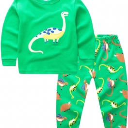 2st Pojkar Casual Kartong Dinosaur Tryckt Pyjamas Set