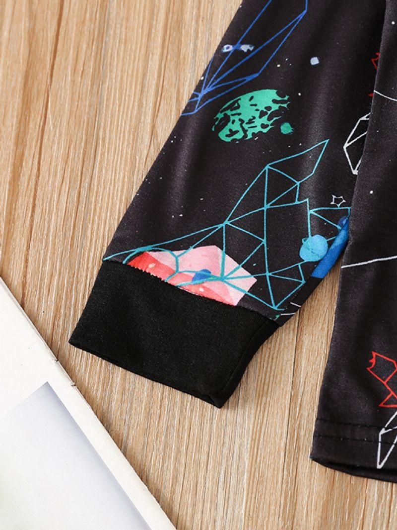 2st Pojkar Planet Printed Blusar & Byxor Pyjamas Set