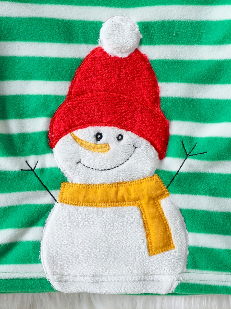 2st Småbarnspojke Pyjamasset Jultomten Randigt Patchwork Långärmad Topp & Byxa Set