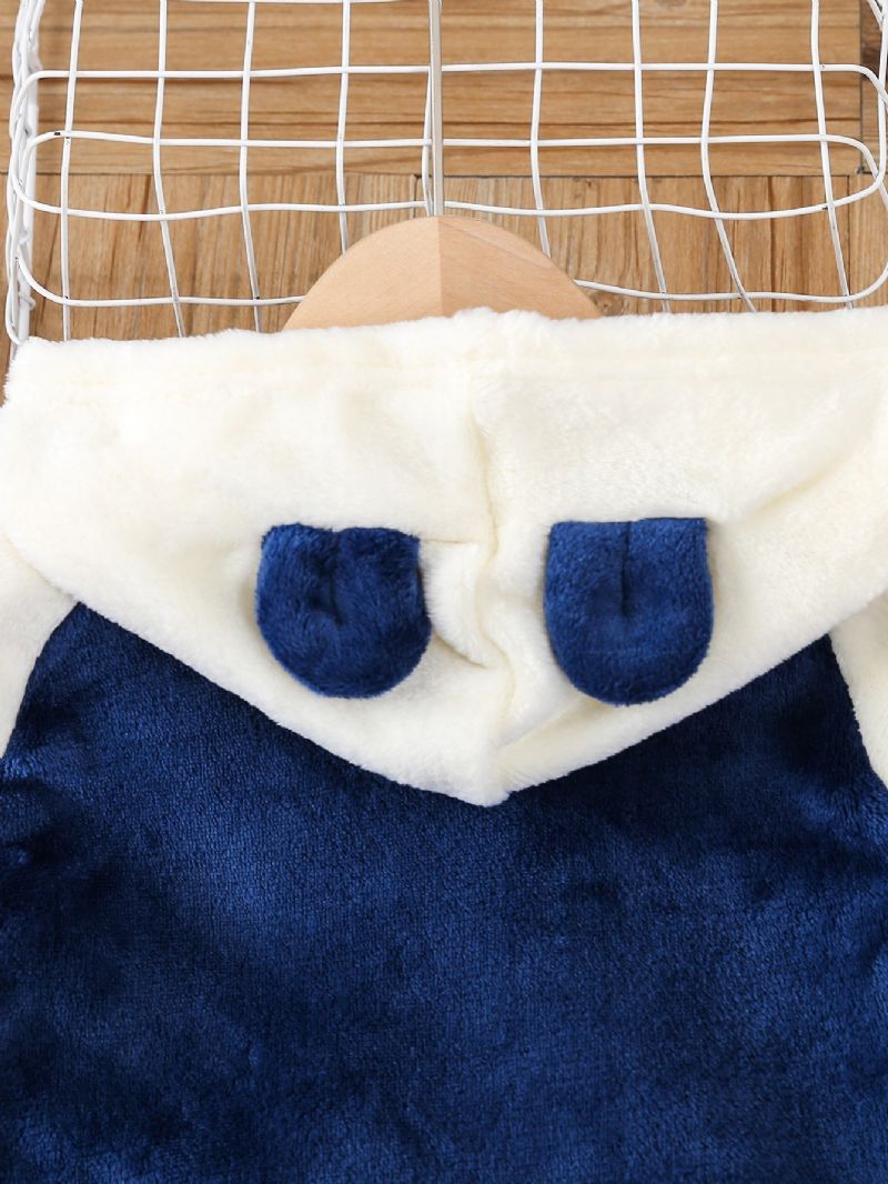 Barn Fluffy Casual Contrast Plain Pocket Pyjamas Set