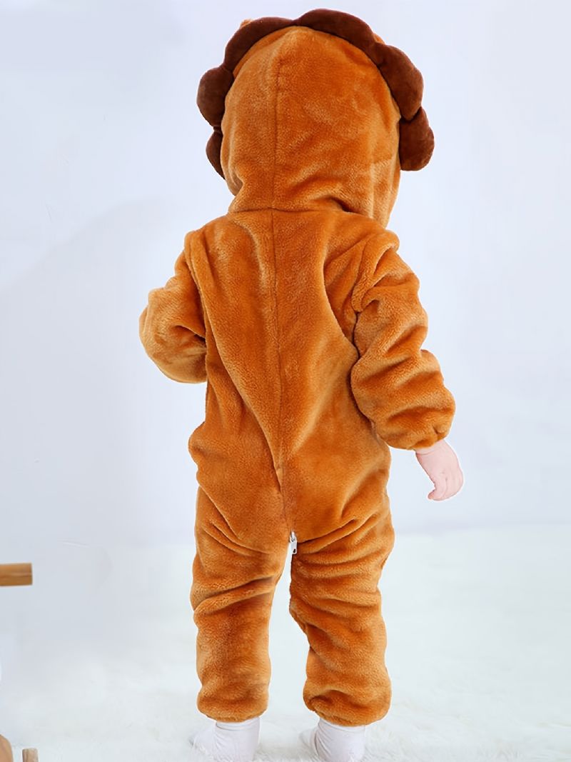 Bebis Hooded Romper Thermal Animal Costume Jumpsuit Novelty Pyjamas
