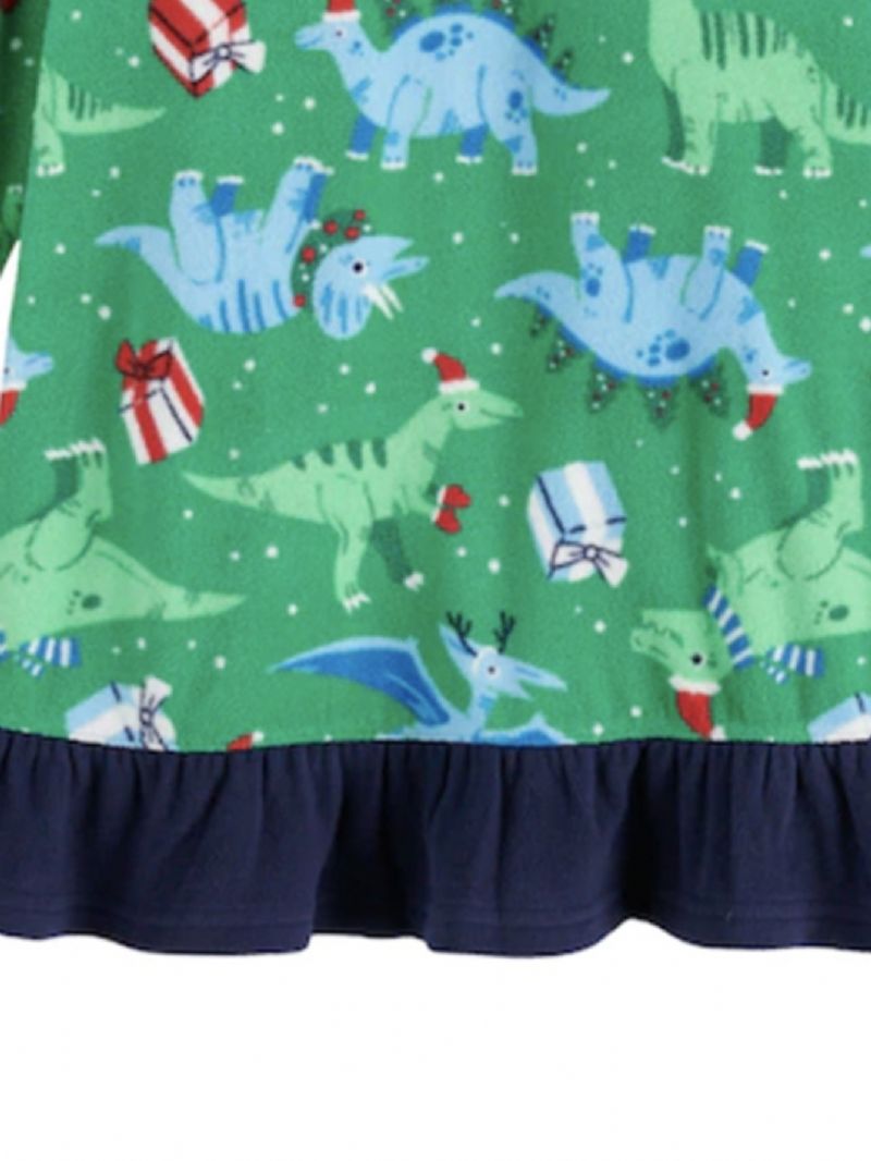 Crew Neck Pyjamas Set Med Fawn Print För Bebis Pojkar Flickor Christmas