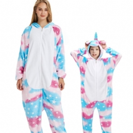 Flickor Enhörningsformad Flanellpyjamas Termisk Pyjamas För Vintern