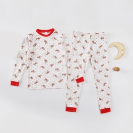 Jul Söt Tecknad Älg Tryckta Pyjamas Set