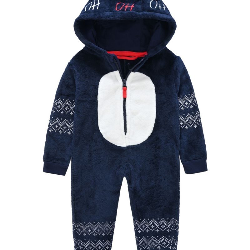 Pojkar Fleece One-piece Pyjamas Barnkläder För Julhelgen