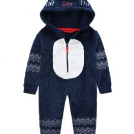 Pojkar Fleece One-piece Pyjamas Barnkläder För Julhelgen