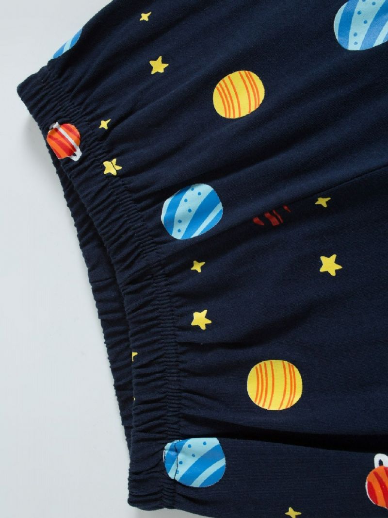 Popshion 2st Pojkar Rocket Astronaut Star Universe Planet Långärmad Pyjamasoverall