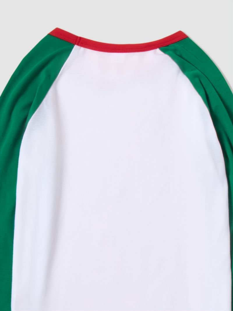 Pyjamas För Barn Jultomten Print Casual Crew Neck Långärmad Tops