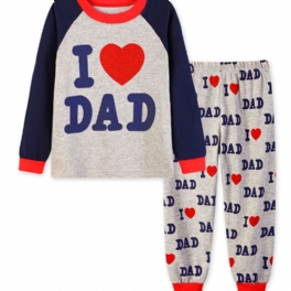 Pyjamas För Småbarn Pojkar Med Slogan Jag Älskar Pappa Jag Mamma