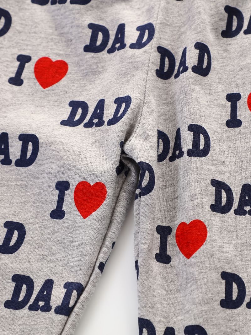 Pyjamas För Småbarn Pojkar Med Slogan Jag Älskar Pappa Jag Mamma