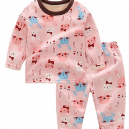 Pyjamasset För Små Barn Flickor Kanintryck