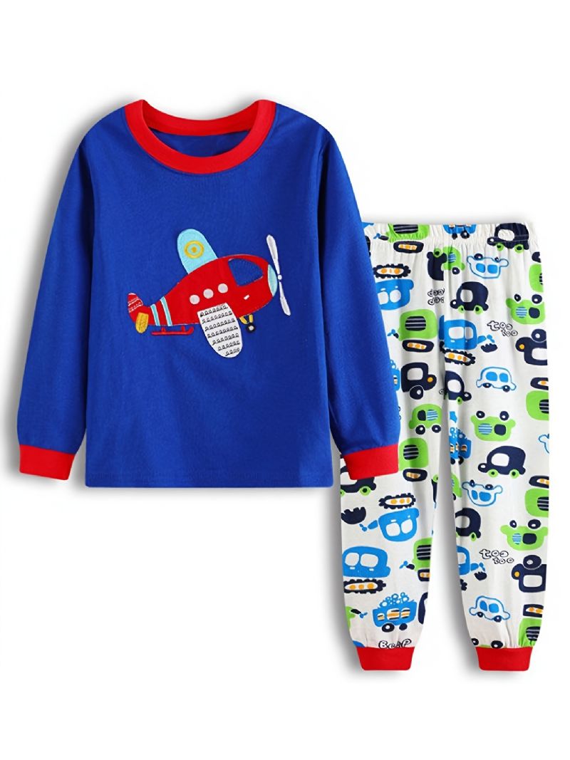 Småbarn Barn Pojkar Pyjamas Set Långärmad Top & Byxa Set