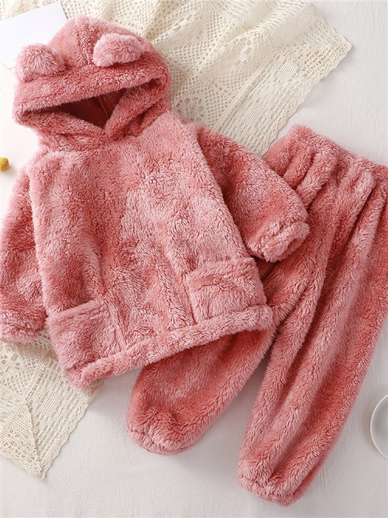 Småbarn Flickor Flanell Enfärgad Pyjamas & Byxor
