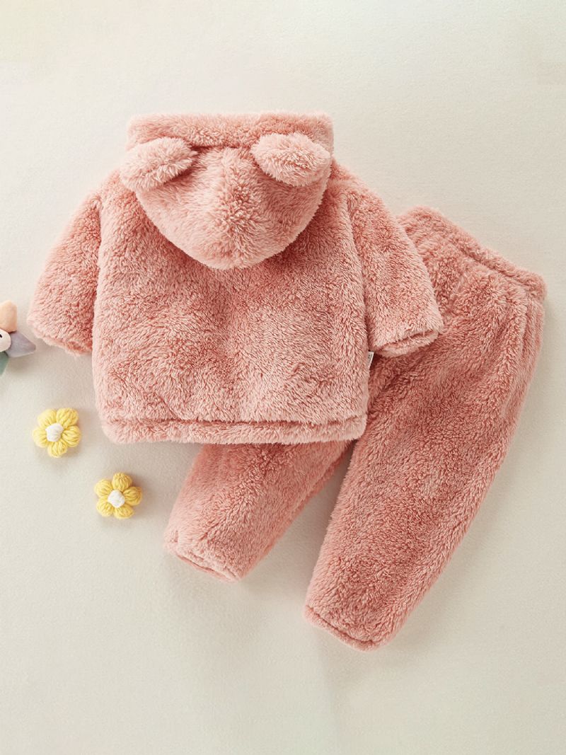 Småbarn Flickor Flanell Enfärgad Pyjamas & Byxor