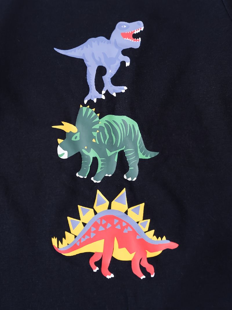 Småbarn Pojkar Tecknad Dinosaur Print Crewneck Sweatshirt & Sweatpants