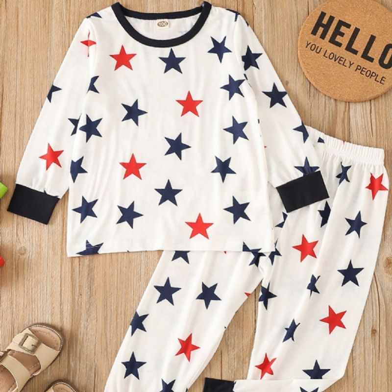 Toddler Pojkar Little Star Mönster Crew Neck Sweatshirt Pyjamas Set