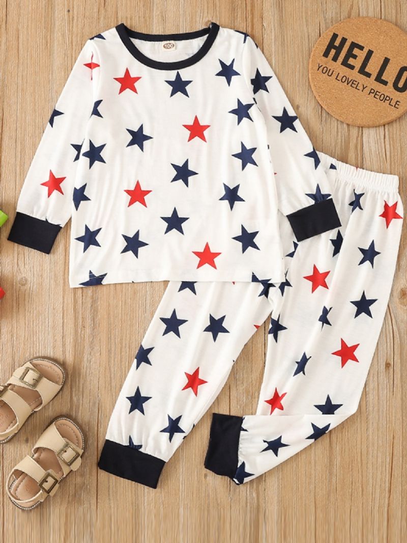 Toddler Pojkar Little Star Mönster Crew Neck Sweatshirt Pyjamas Set