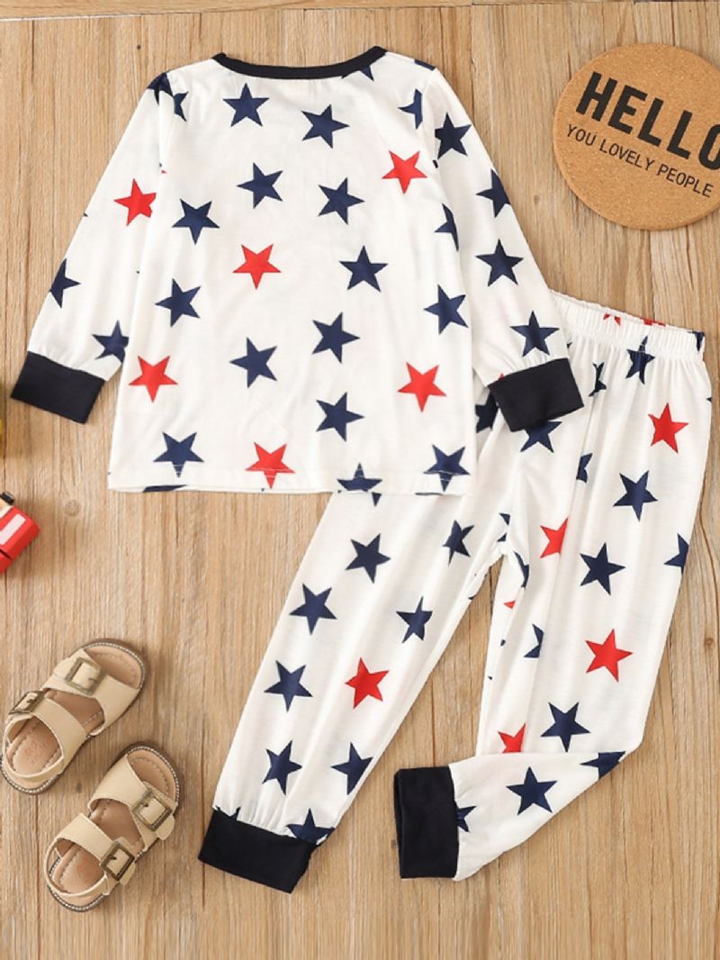 Toddler Pojkar Little Star Mönster Crew Neck Sweatshirt Pyjamas Set