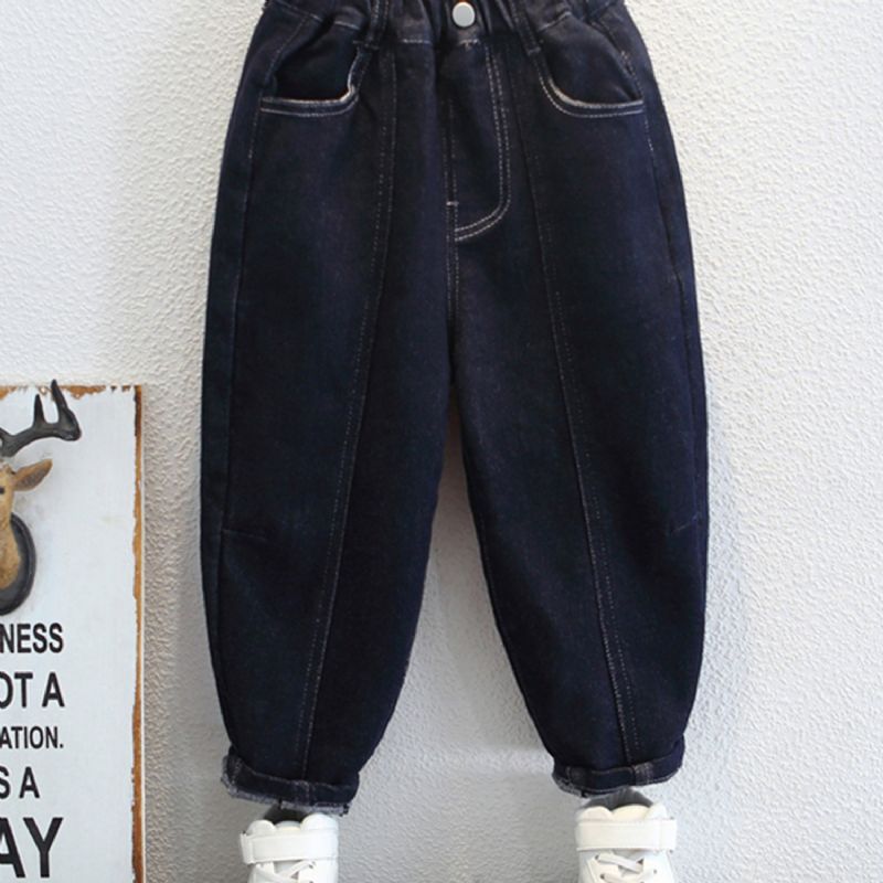 1 St Pojkar Casual Denim Jeans Med Ficka För Vintern