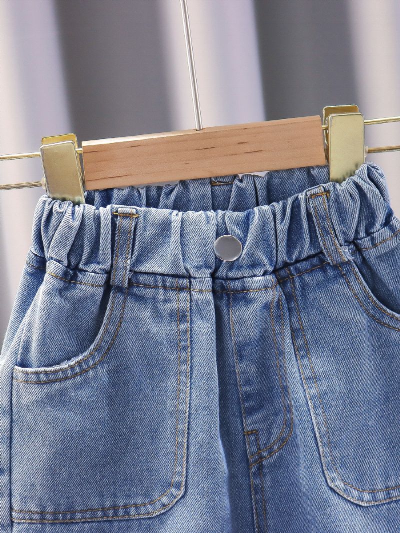 1st Pojkar Blå Casual Denim Jeans Med Ficka För Vintern