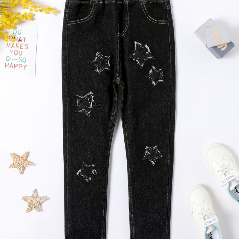 2023 Höst Vinter Nya Stora Barn Denim Casual Jeans