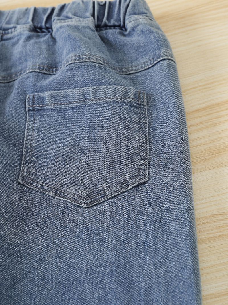 Barn Tonåringar Pojkar Avsmalnande Jeans Med Resår I Midjan