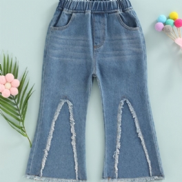 Bebis Flickor Casual Mode Denim Jeans Flare Leg Byxor