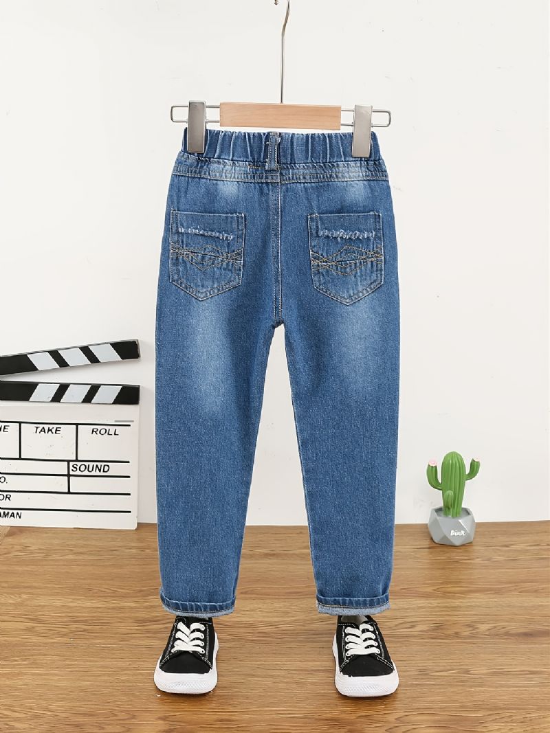 Bebis Flickor Distressed Ripped Casual Jeans