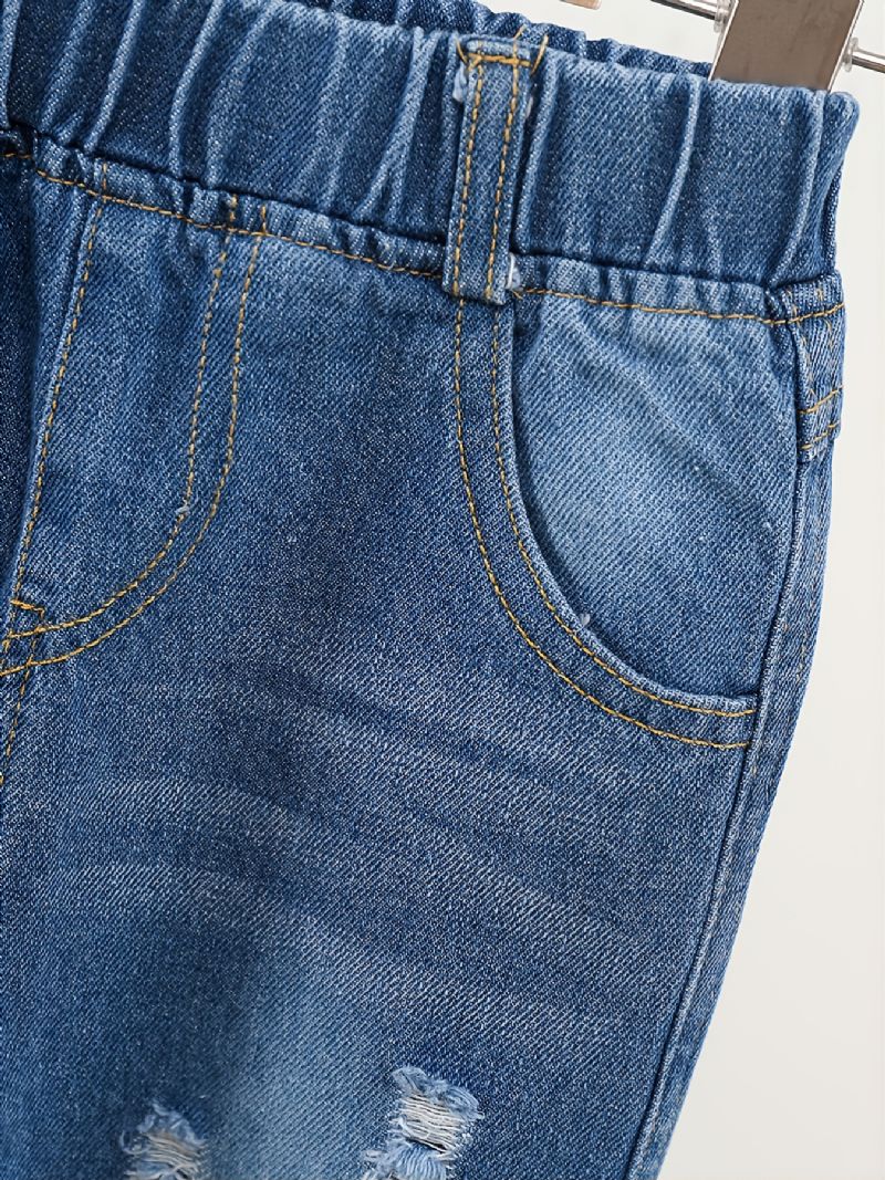 Bebis Flickor Distressed Ripped Casual Jeans