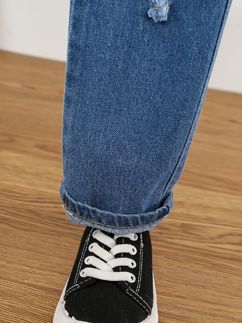 Bebis Flickor Distressed Ripped Casual Jeans