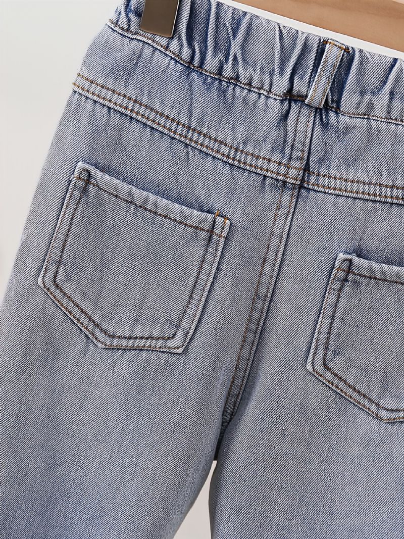 Bebis Pojkar Jeans Casual Enfärgade Byxor Barnkläder